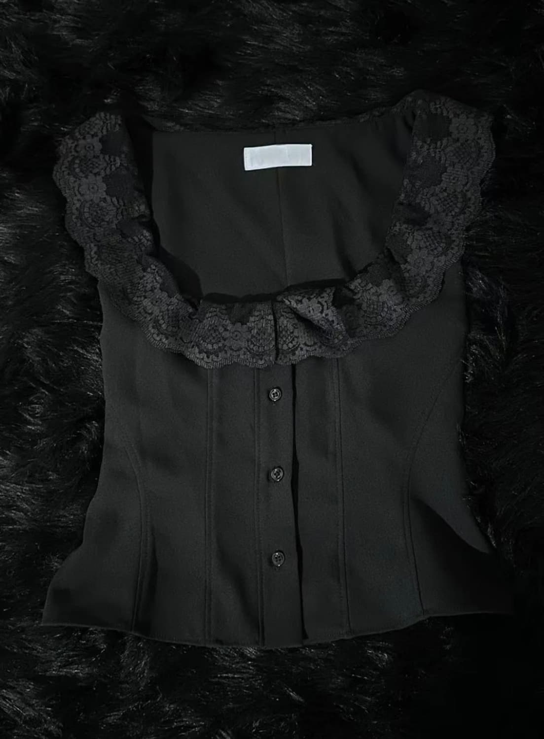 레이스 쉬폰 민소매 블라우스 상품이미지3