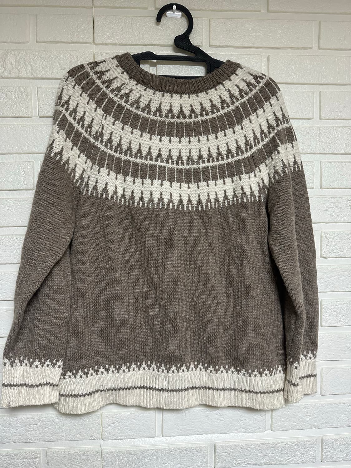 패턴 갈색 니트(가디건) 상품이미지2