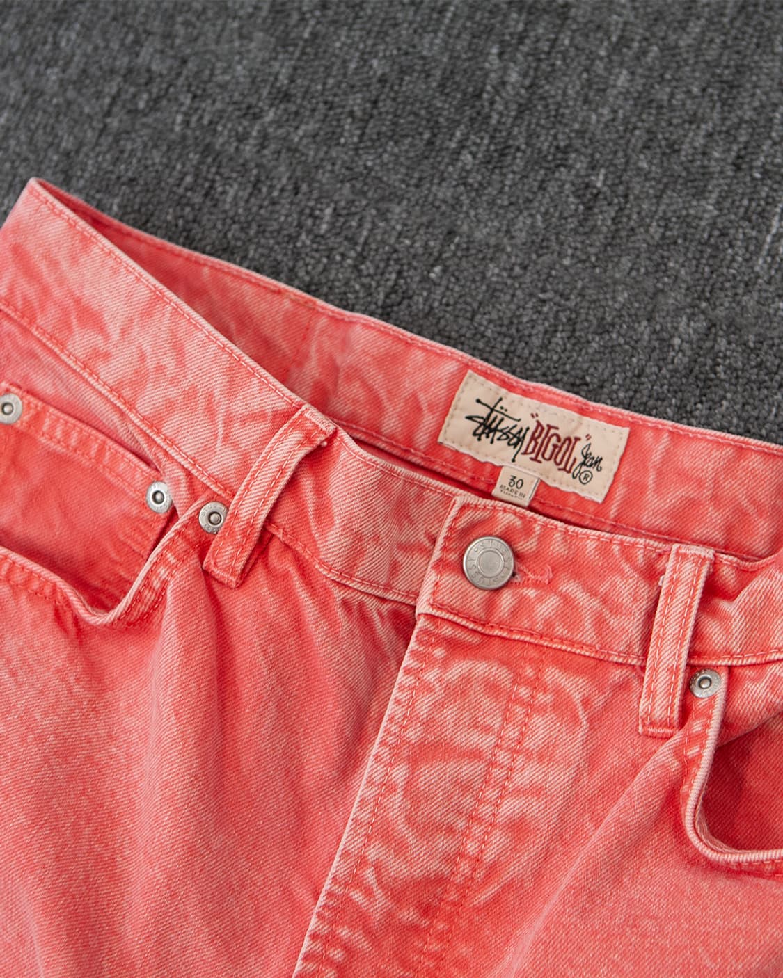 스투시 빅올진 타이다이 워시드 핑크 데님팬츠 상품이미지2