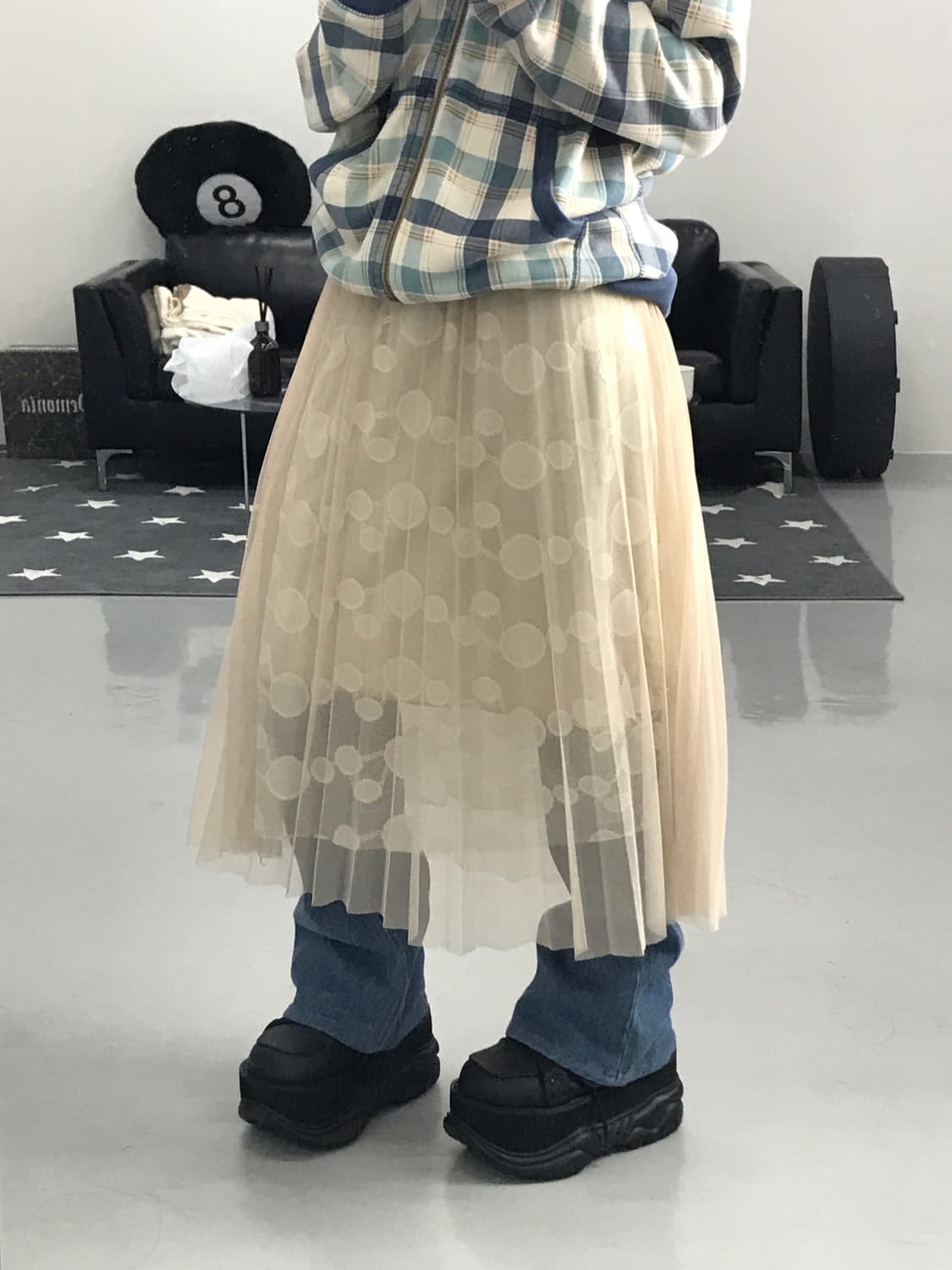 Jpn Ivory Dot Skirt 상품이미지2