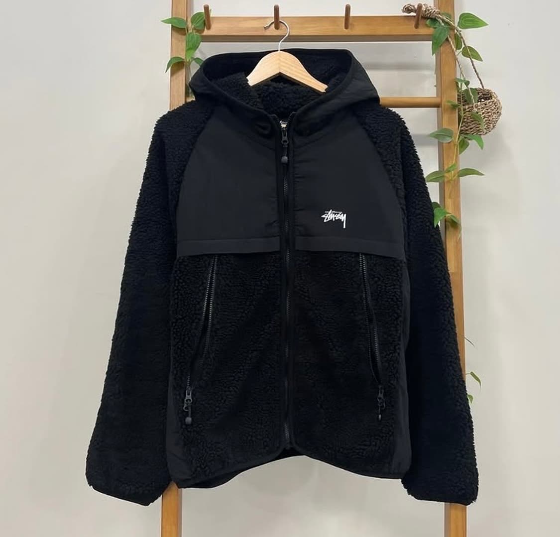 스투시 쉐르파 패널드 후드 자켓 블랙 상품이미지3
