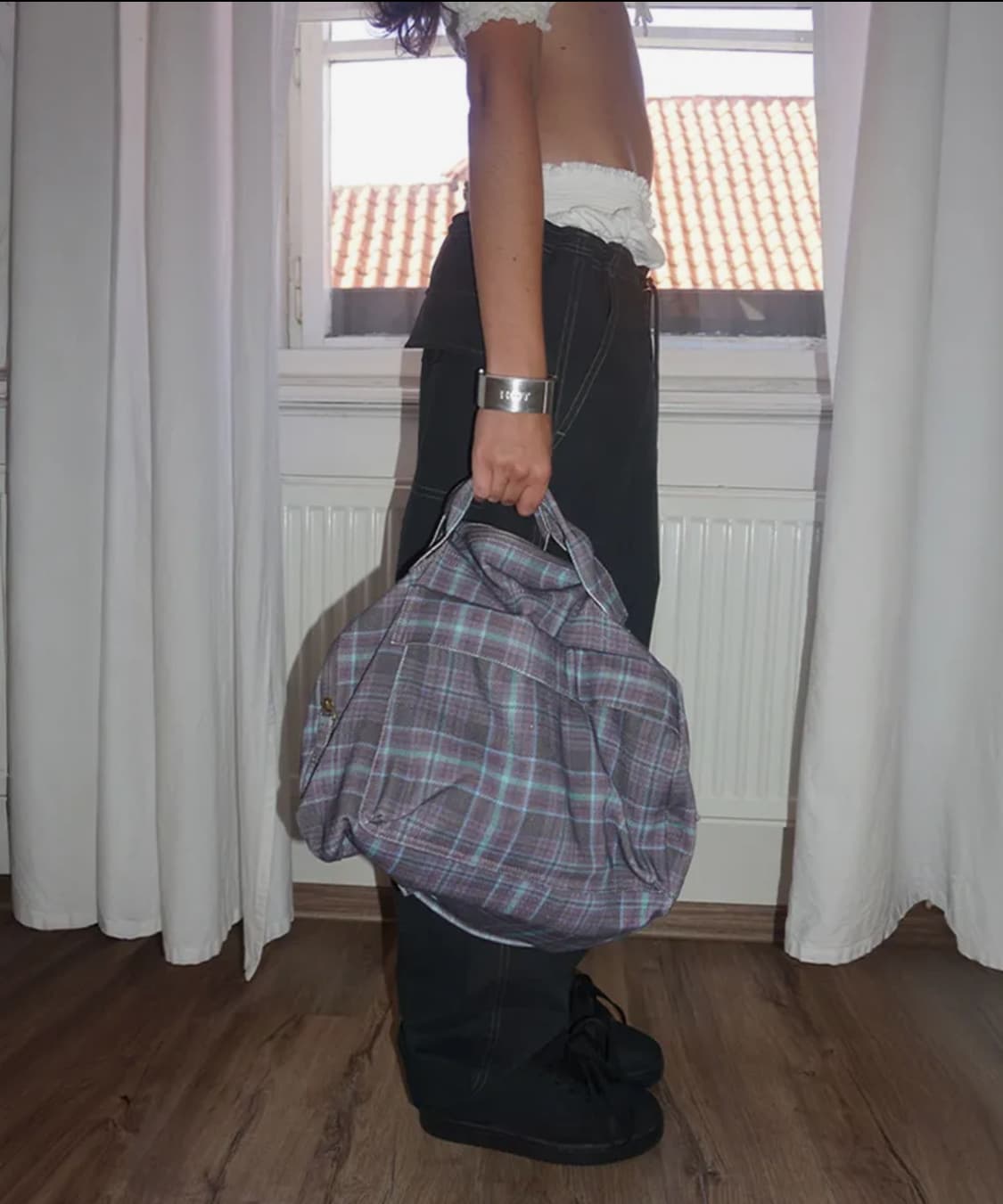 스컬프터 Three-Way Twill Bag Purple Check 상품이미지1