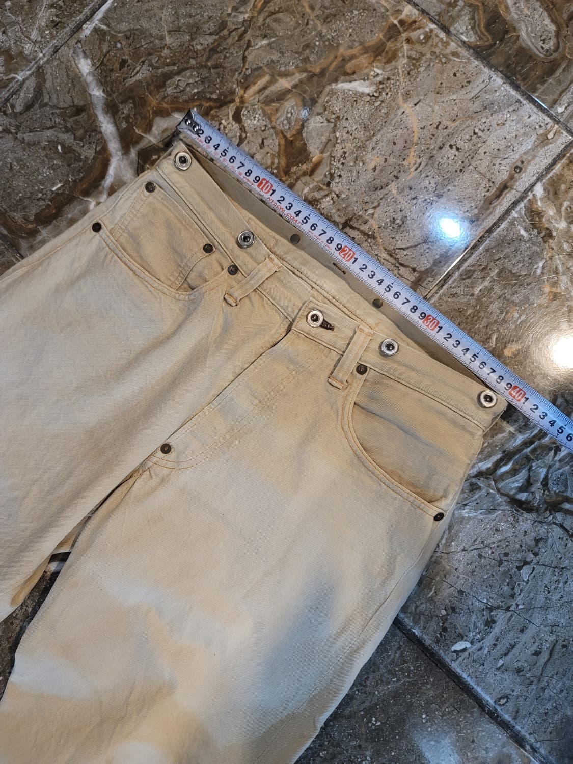 웨어하우스 오트밀 신치백 셀비지 워크팬츠  상품이미지5