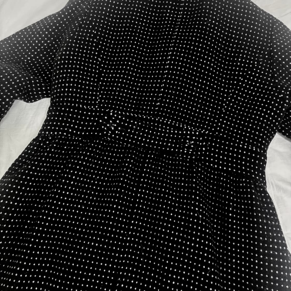 블랙앤화이트 도트 폴카 빈티지 코트 상품이미지2