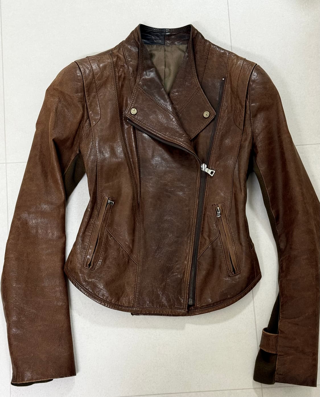 Vintage brown leather jacket 상품이미지1