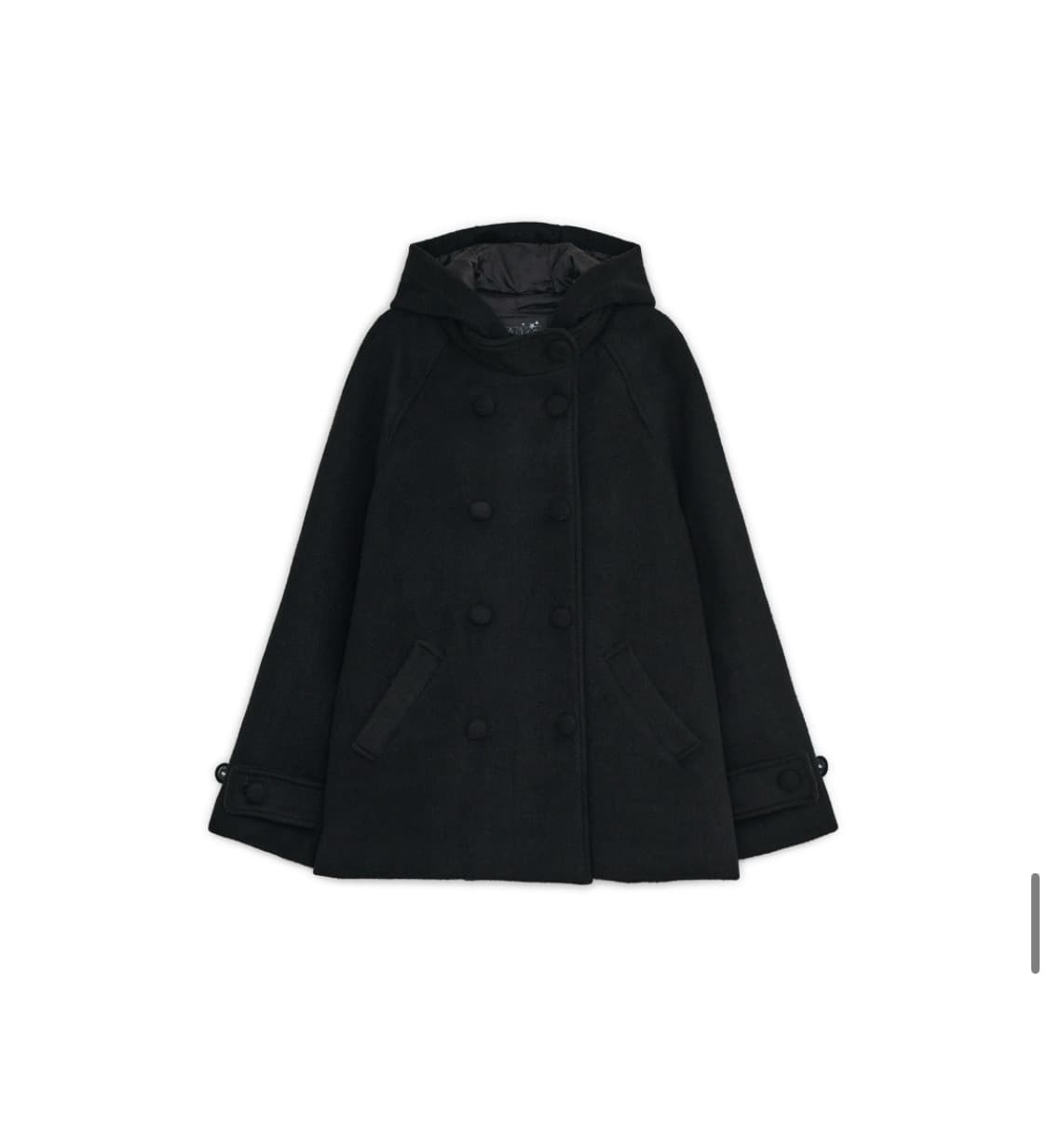 허그유어스킨 후디드 하프 코트 블랙 후드하프코트 상품이미지1