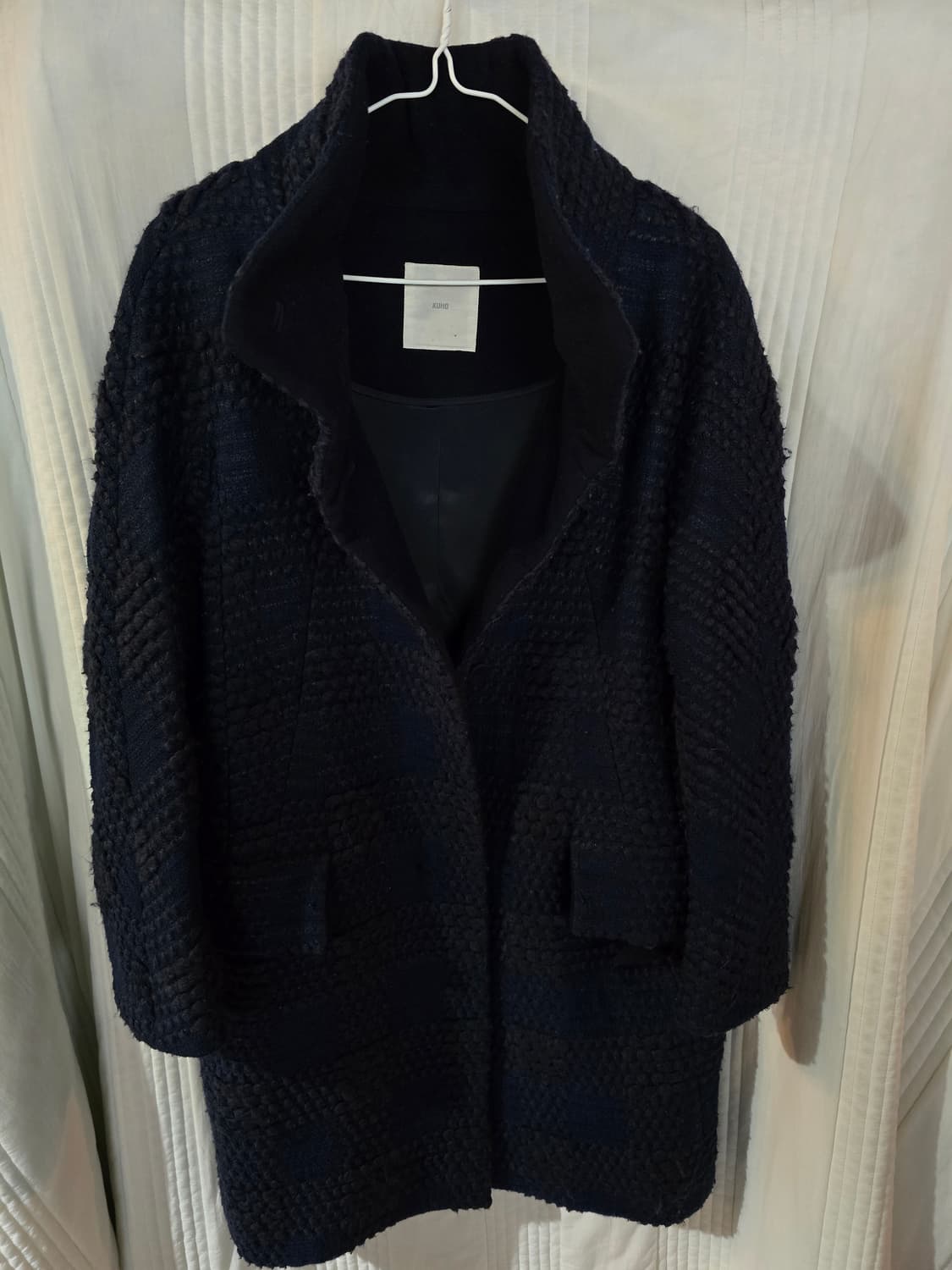 KUHO 네이비 텍스쳐 코트 상품이미지2