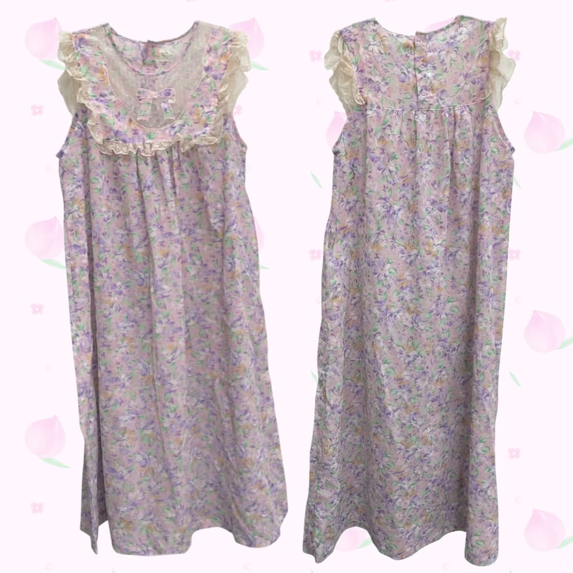 🫧달콤한 낮잠 원피스🫧 레이스 프릴 히메갸루 러블리 플라워  상품이미지1