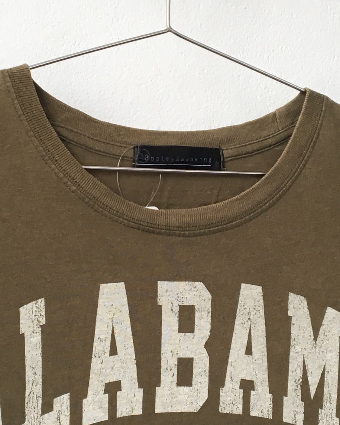 Lettering printing khaki t shirt 상품이미지2