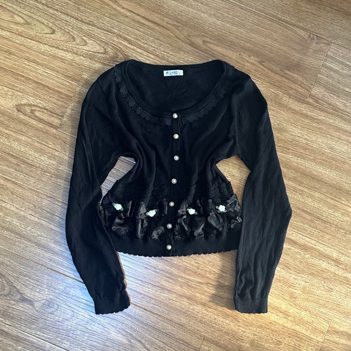 빈티지 엑시즈팜 리본 가디건 대장템 히메갸루 공겜여주 로걀 라떼 긱시크 상품이미지1