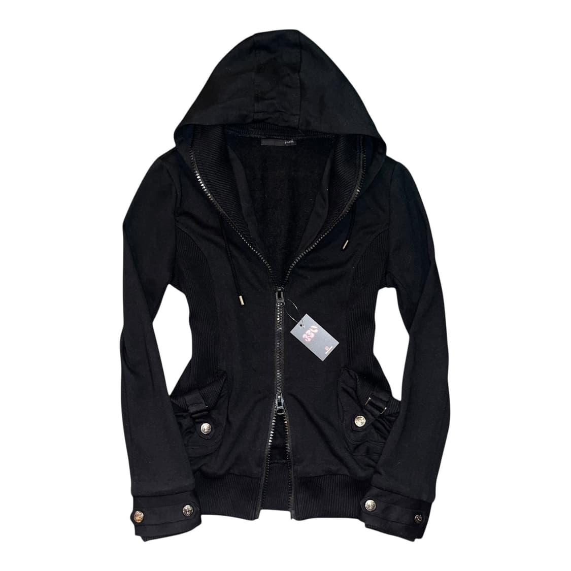 사이드 니트 입체포켓 투웨이 후드집업 y2k펑크갸루 상품이미지1