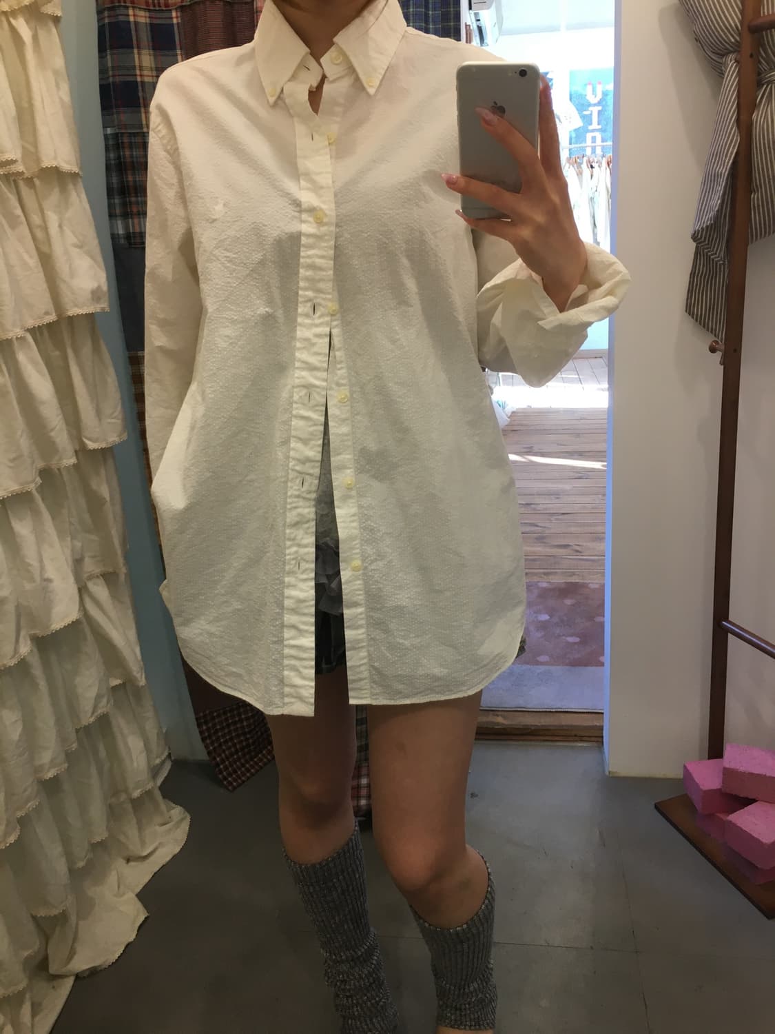폴로 크림 시어서커 셔츠 상품이미지5