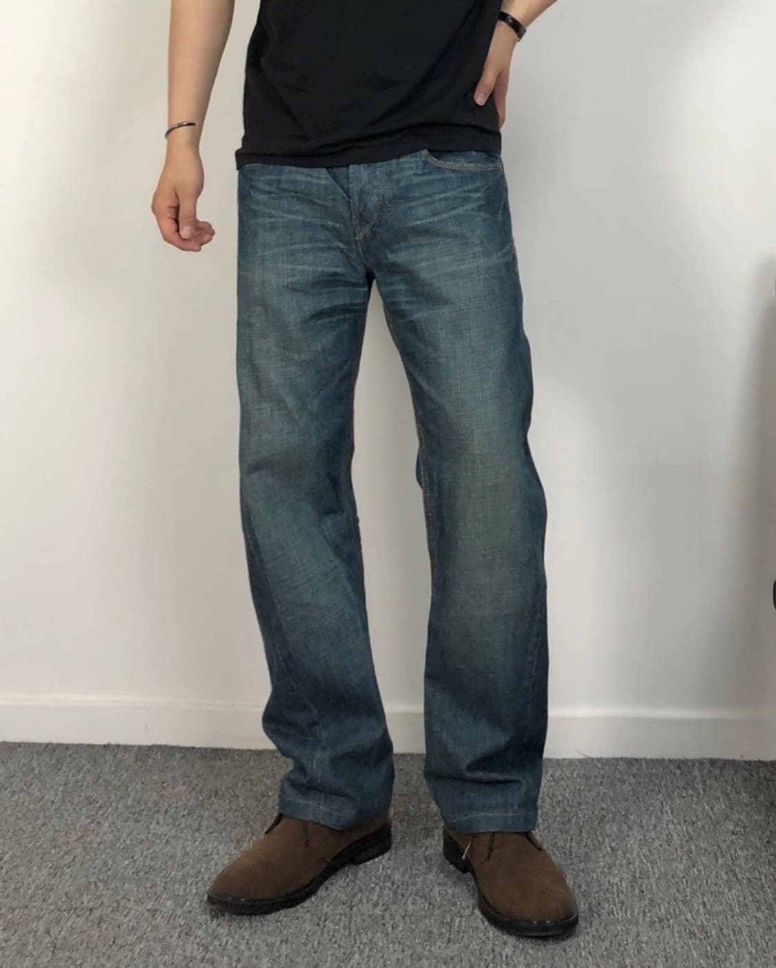 리바이스 정품 커브드 사선 데님팬츠 상품이미지2