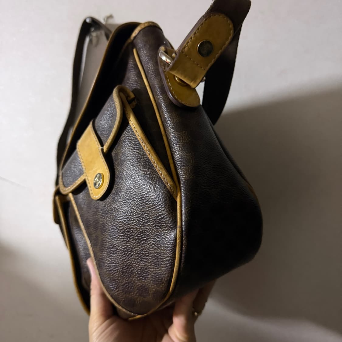 빈티지 셀린느 마카담 패턴 투포켓 크로스백 상품이미지3