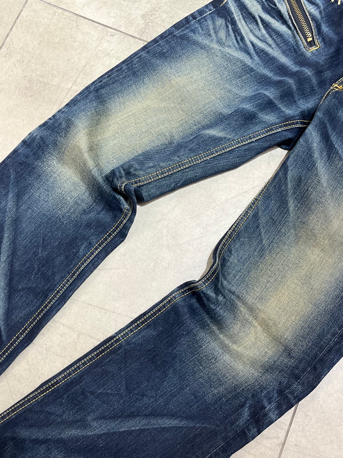 일본 빈티지 Lolita jeans 락펑크 지퍼 와이드 데님 팬츠  상품이미지3