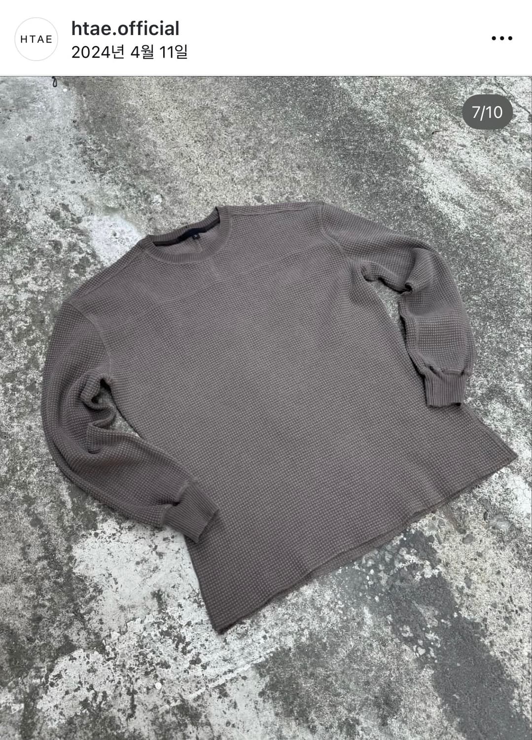 HTAE 와플 롱슬리브 M 상품이미지3