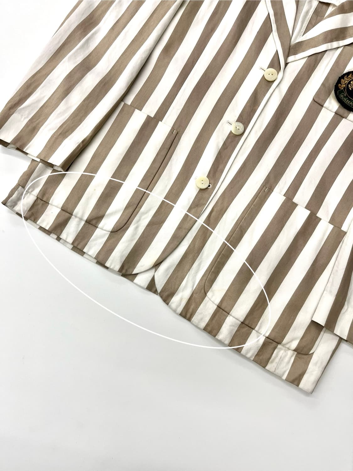 Burberry 버버리 90s 크래스트로고 스트라이프 블레이저  상품이미지7
