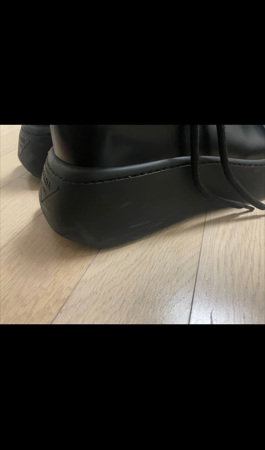 [프라다/더비] 블랙 브러시드 레더 / 9 size 상품이미지4