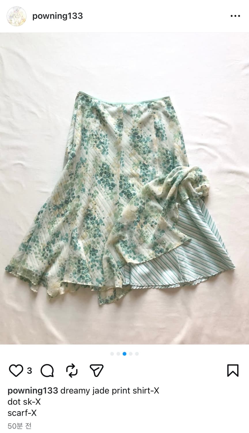 (구해요) 파우닝 133 빈티지 도트 스커트 상품이미지1