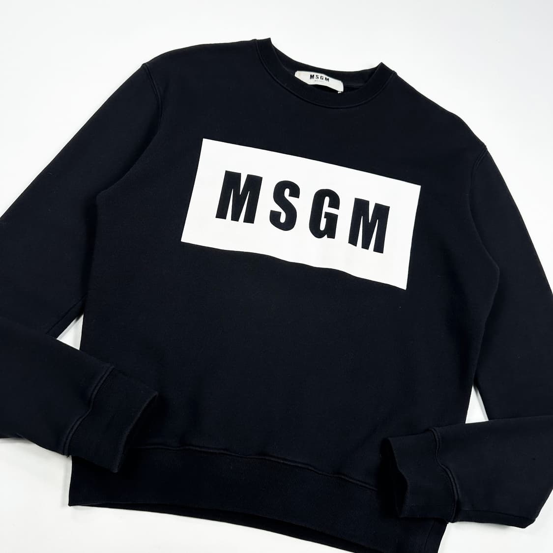 MSGM 박스로고 베이직 여성 맨투맨 블랙 여성M 상품이미지3