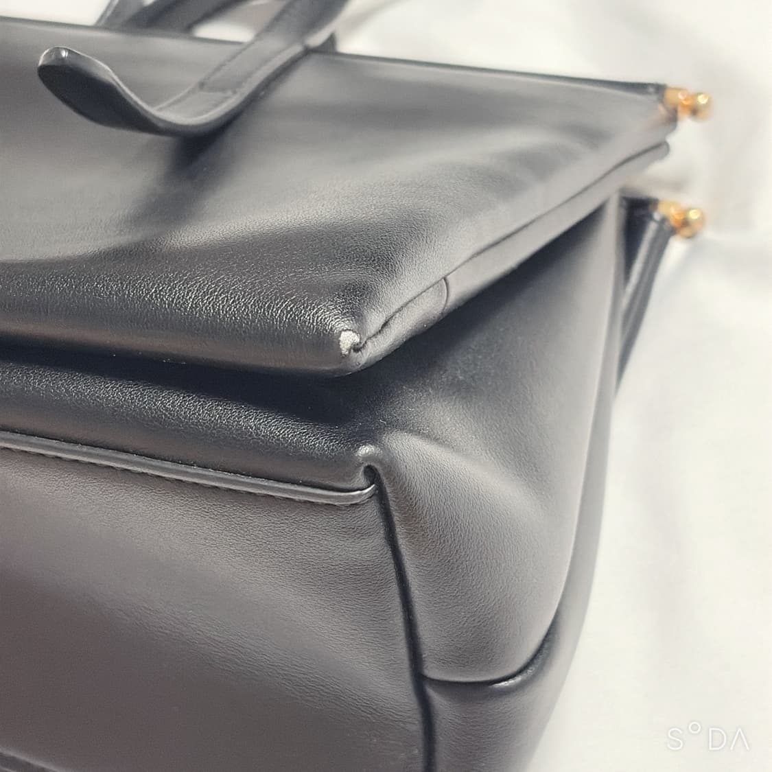 루에브르 블랙 레더 숄더백 상품이미지10