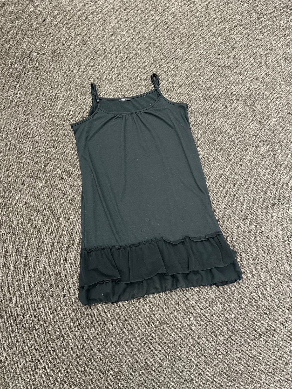 3L)Japanese vintage 블랙 레이스 디테일 나시 원피스 상품이미지2