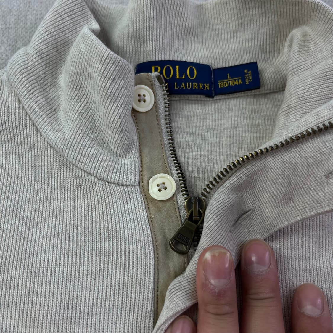 105 폴로 랄프로렌 버튼 반집업 엘보 패치 니트 상품이미지3