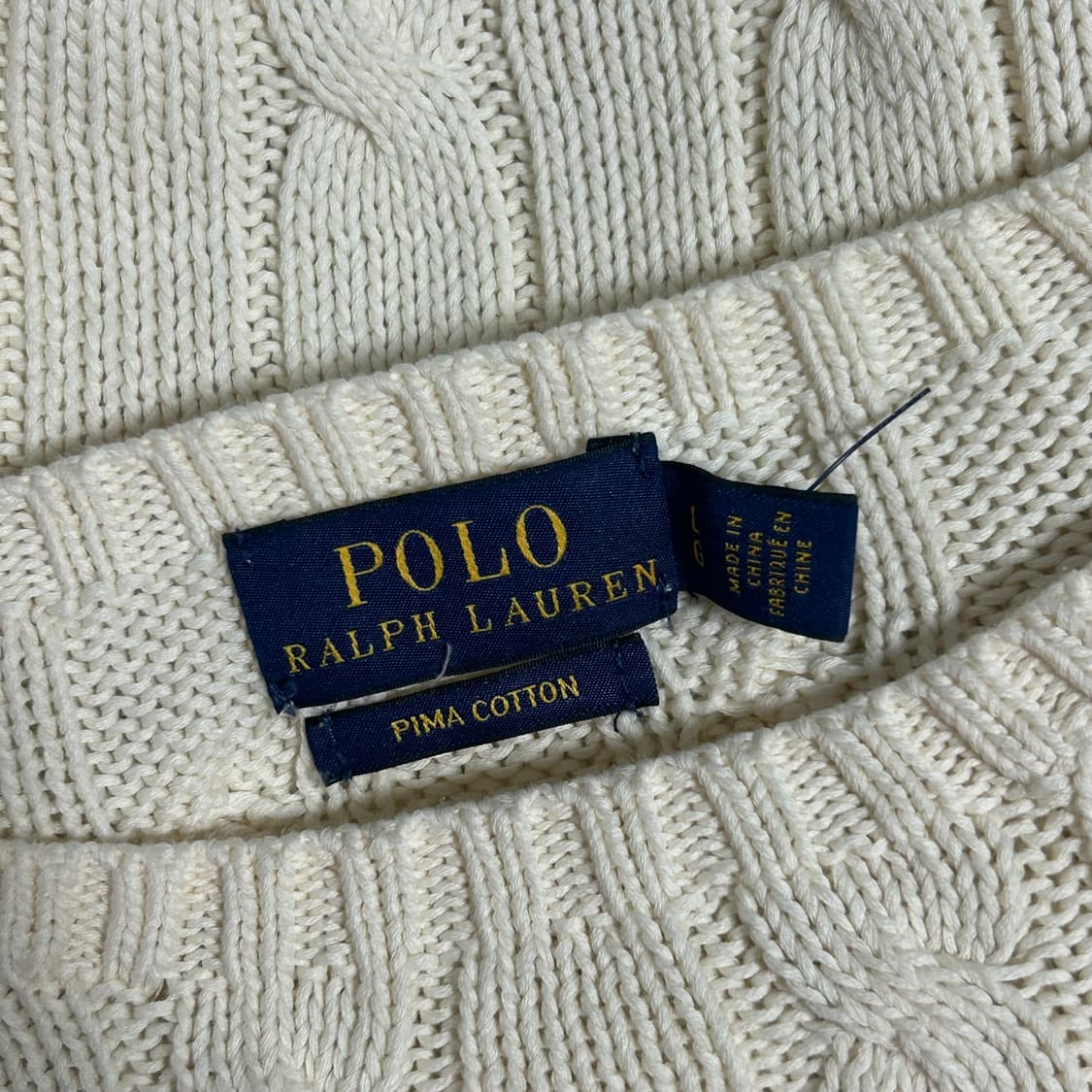 폴로 랄프로렌 신형 꽈배기 니트 아이보리 크림 L  상품이미지8