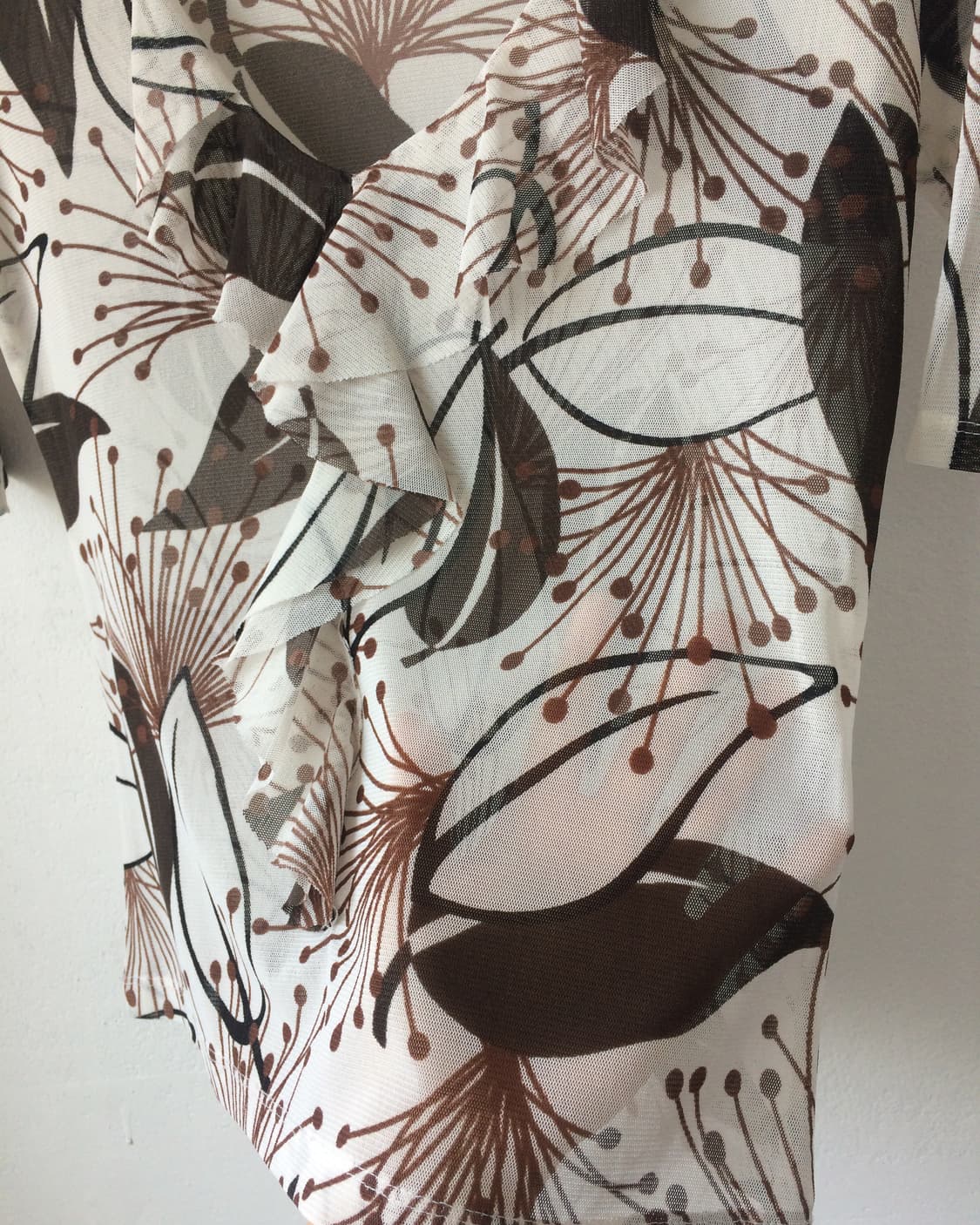 Pattern frill mesh top 상품이미지4