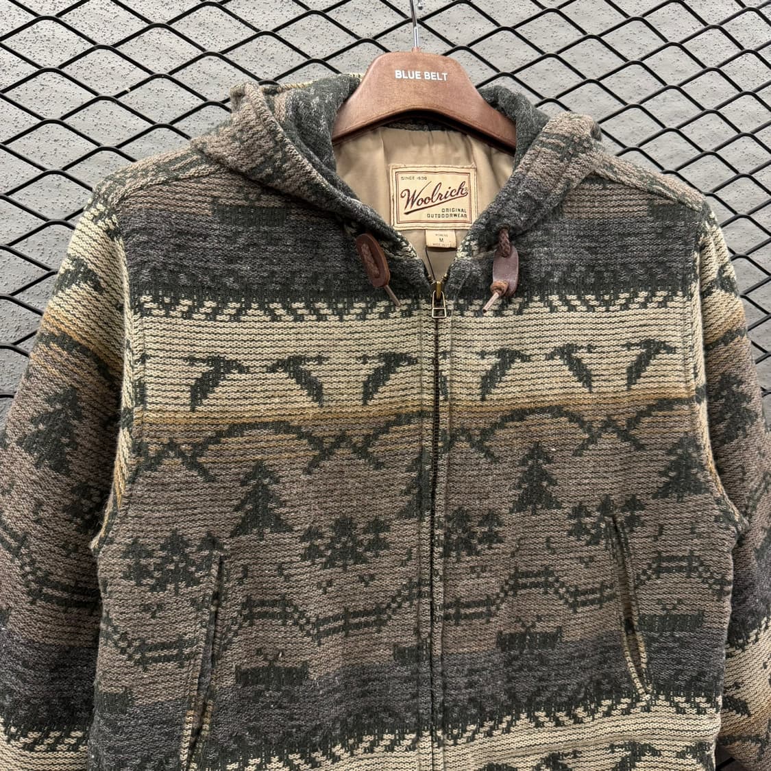 울리치 울 블랭킷 후드자켓 플라잉구스 패턴 사이드 포켓 디테일 카키 상품이미지4