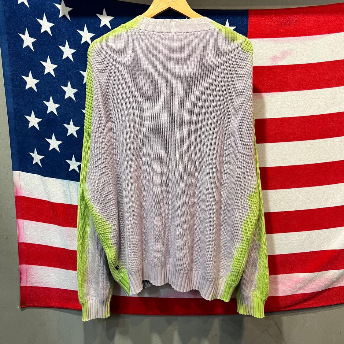 MSGM 그레이,형광 배색 니트 가디건 상품이미지2