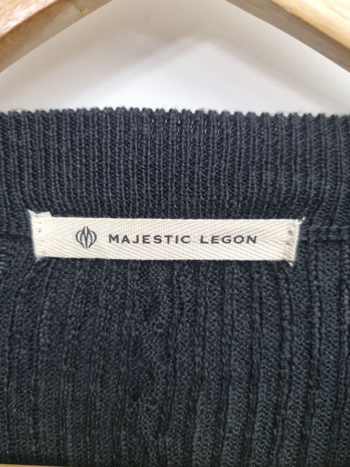 MAJESTIC LEGON 블랙 가오리 니트 상품이미지4