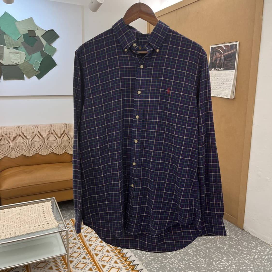 폴로 랄프로렌 올드스쿨 레트로 캐주얼 빈티지 체크 셔츠 M C10522 상품이미지3