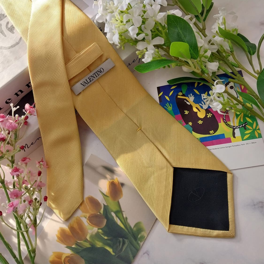 발렌티노 실크 레몬 솔리드 넥타이 8.7cm A+등급 K1544
 상품이미지6