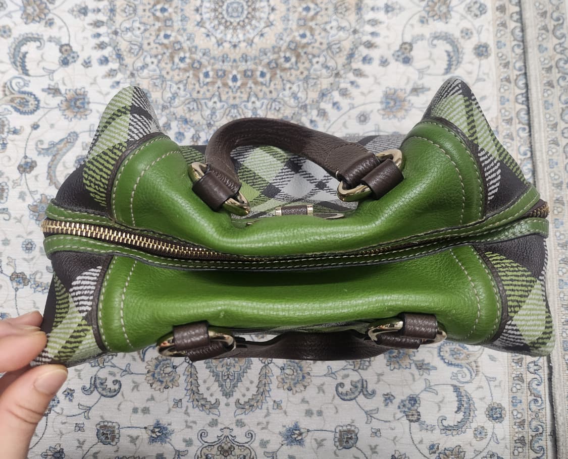 헤지스 체크무늬 그린  토트백 상품이미지3