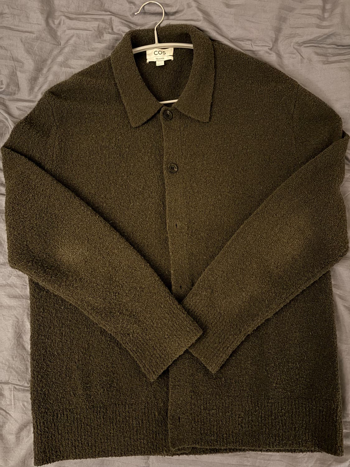 COS 코스 부클레 니트 가디건 올리브 M 상품이미지1