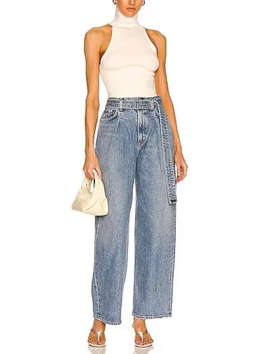 (정품/새상품) AGOLDE 에이골디 여성 벨티드 하이웨스트 와이드 데님 상품이미지4