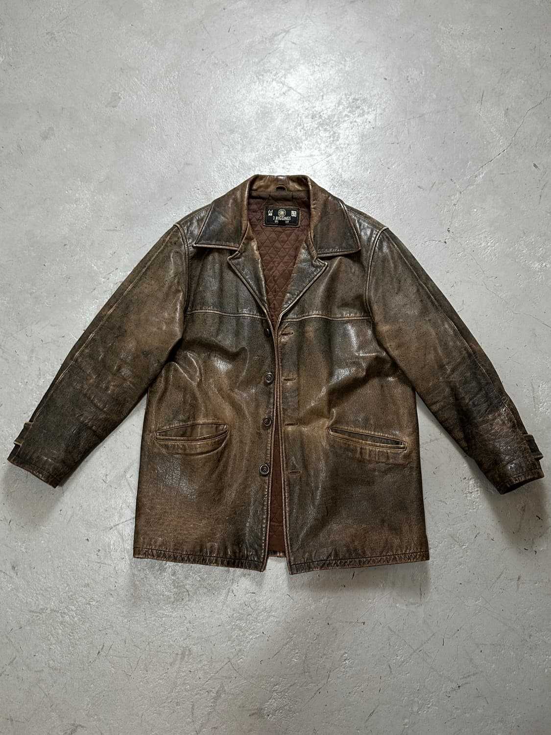 90's 빈티지 디스 레더 카코트 빈티지 레더 자켓 상품이미지2