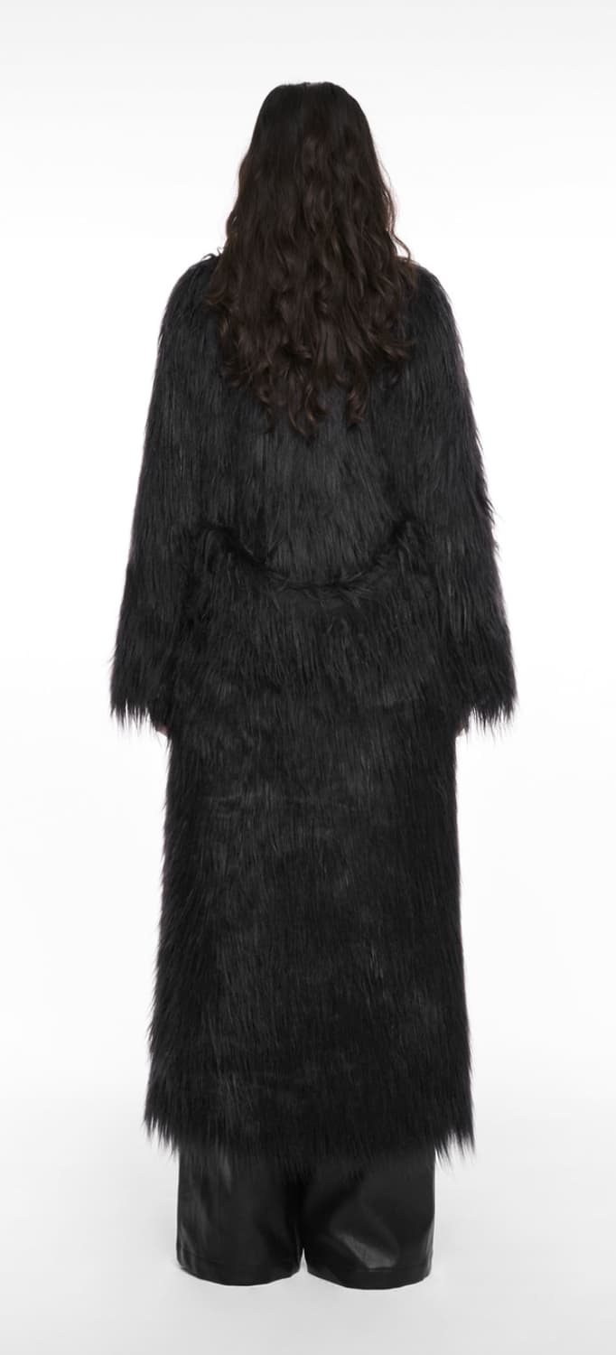  MAXI FAUX FUR COAT BLACK 상품이미지3