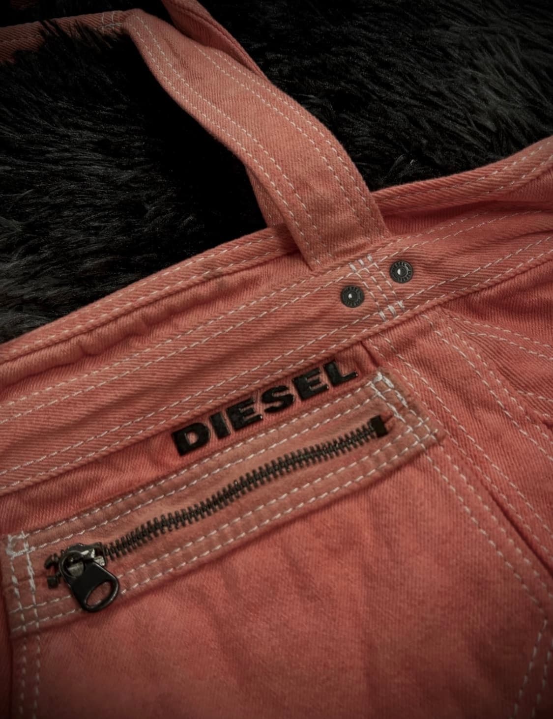 Diesel 핑크 워싱 코튼 숄더백 상품이미지3