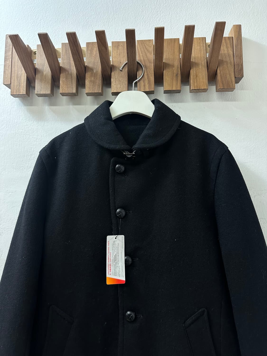 택있는 새상품 일본빈티지 블랙 카라 코트  상품이미지2