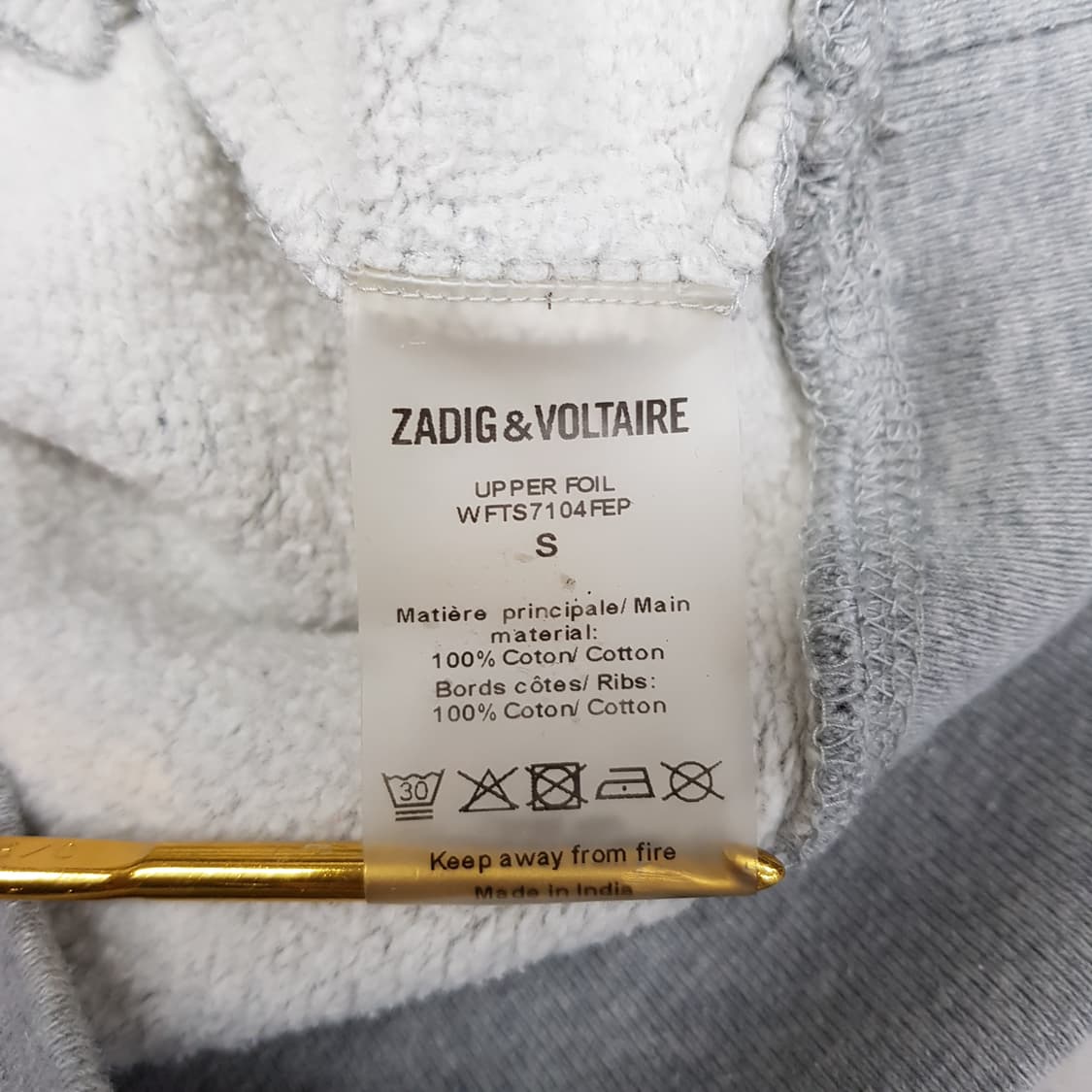 
쟈딕앤볼테르 레터링 맨투맨 S사이즈 상품이미지5