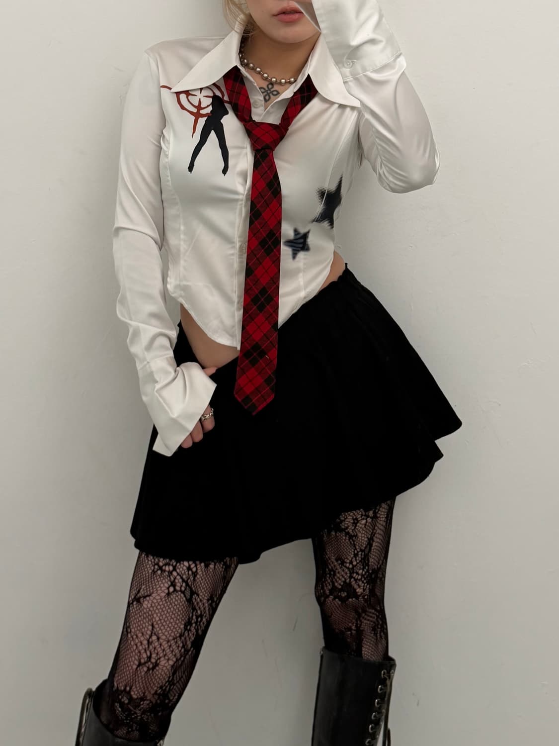 블랙 플리츠 미니 스커트  상품이미지2