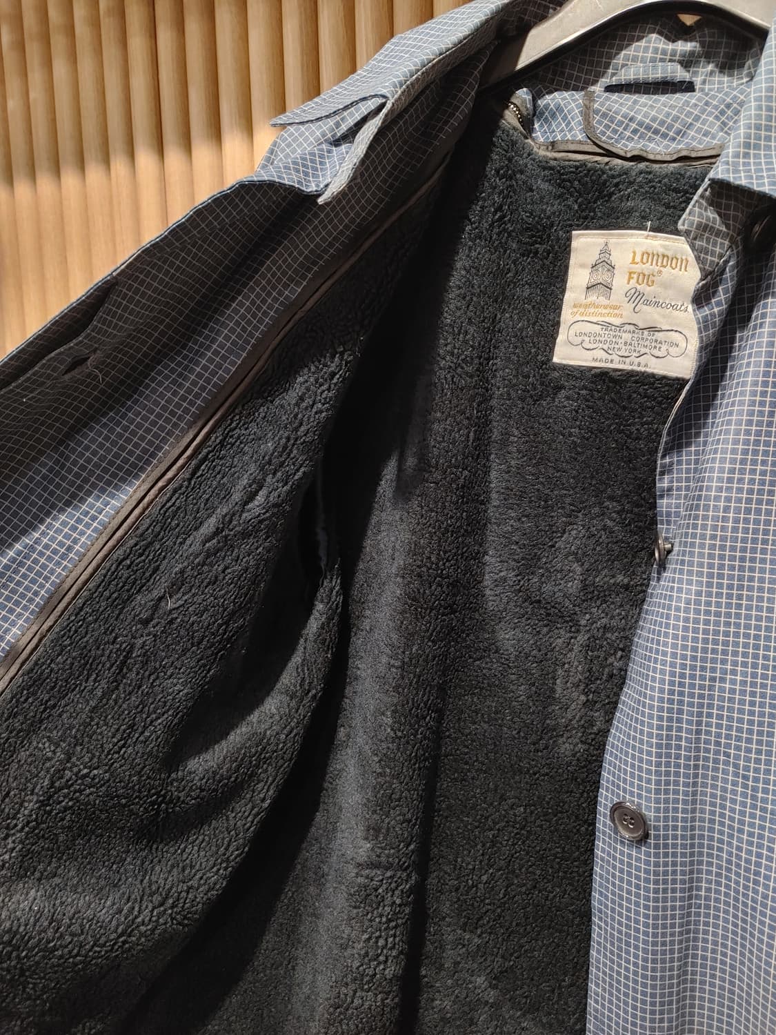 무배) 런던 포그 체크 플리스 라이닝 트렌치코트 - XL 상품이미지5