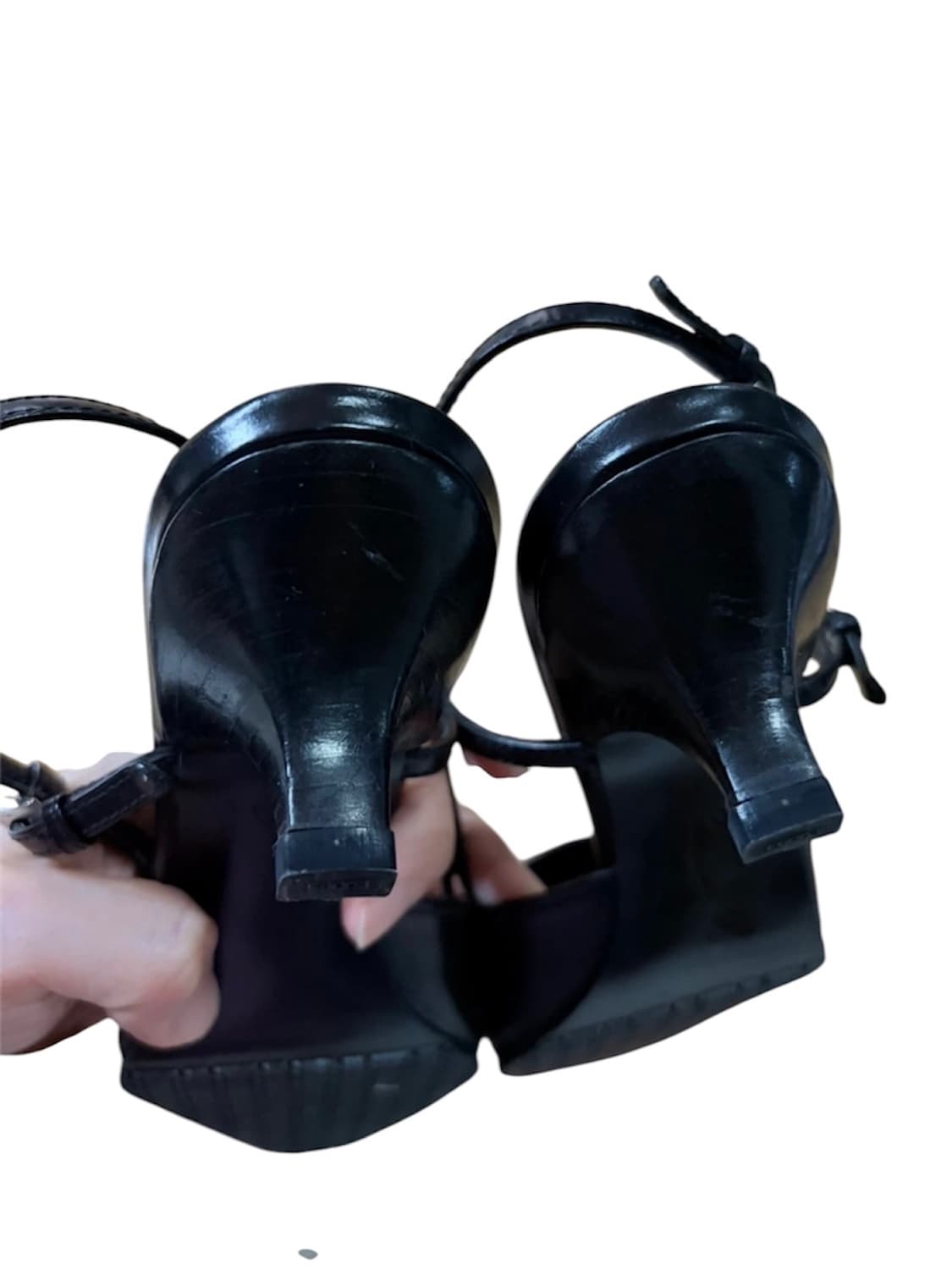 Prada 프라다 벨티드 실버 로고 구두 슬링백 상품이미지4