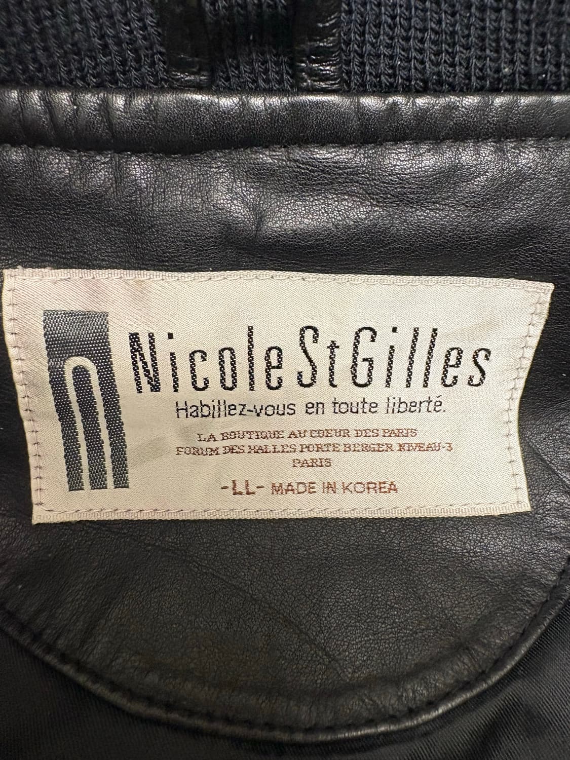 니콜생질르 Nicole St Gilles 소가죽 블랙 레더 자켓 XL 상품이미지8