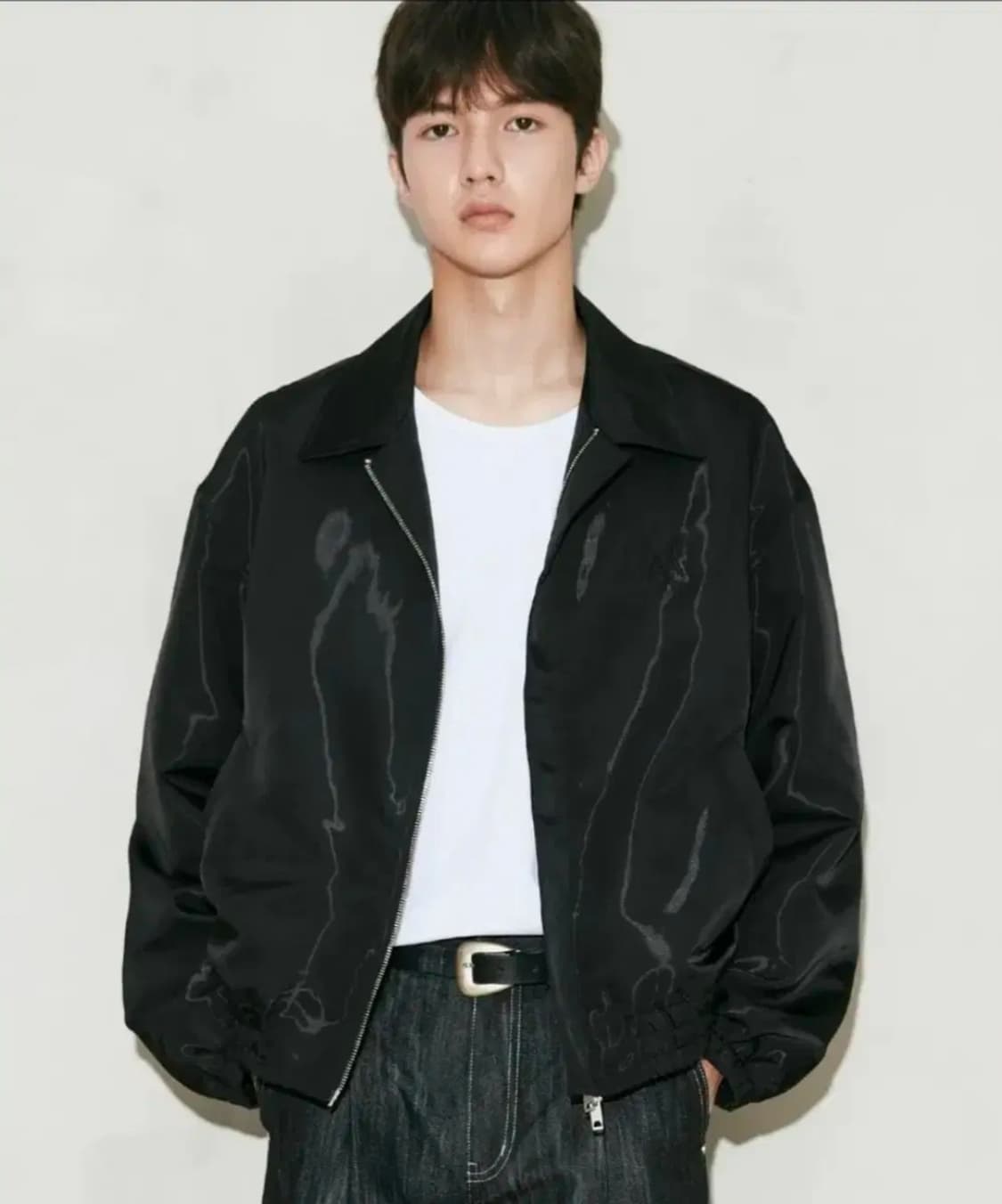 (XL)미나브 필름 트월 봄버 자켓 블랙 상품이미지1