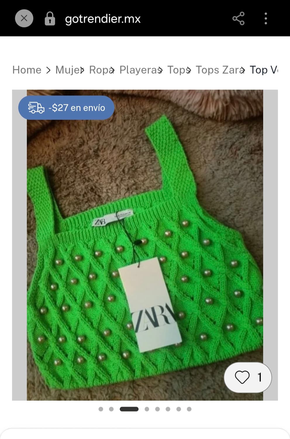 L) 자라 ZARA L사이즈 진주 니트 뷔스티에 상품이미지1