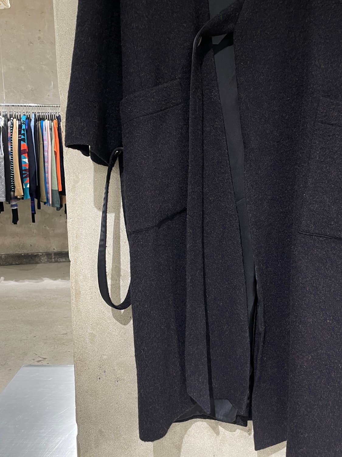 베드 제이 더블유 포드 17A/W 다크 브라운 기모노 랩 울 코트 상품이미지4