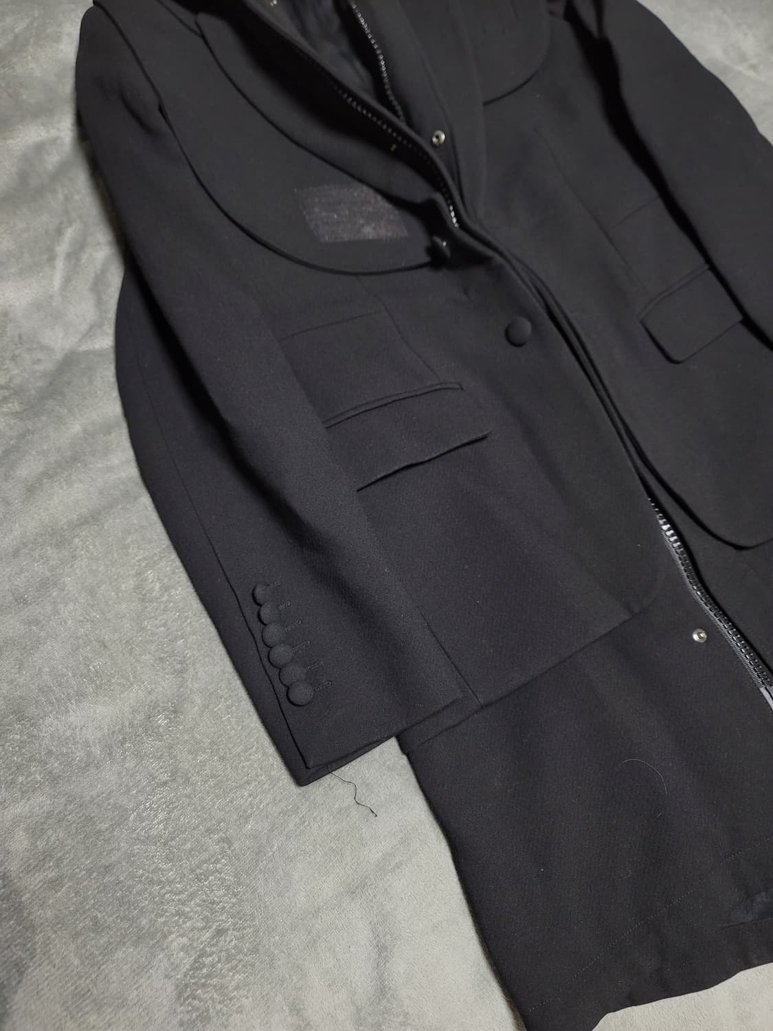 [S]맨즈온 지방시 모티브 레이어드 코트 블랙 상품이미지5